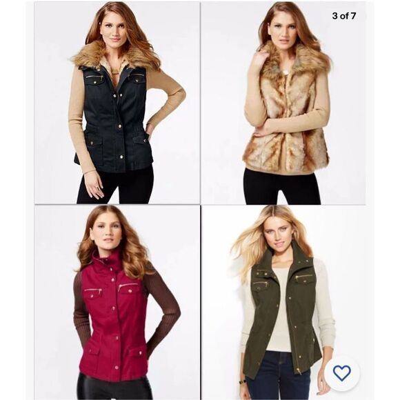 NWT INC Vintage Gorgeous Petite M Convertible Faux-Fur Anorak Vest White 4 in 1 - Picture 2 of 12